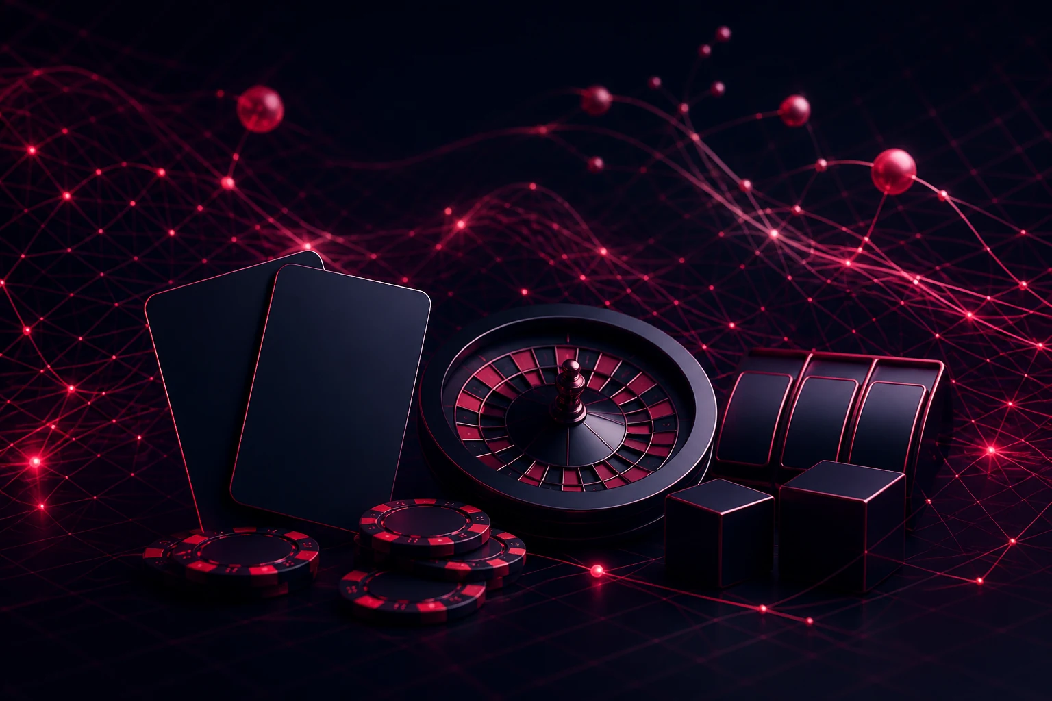 Catalogo di giochi online con roulette, slot e chip in stile Ybets